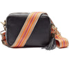 Crossbody Schwarz (Riemen mit Aztekenstreifen)