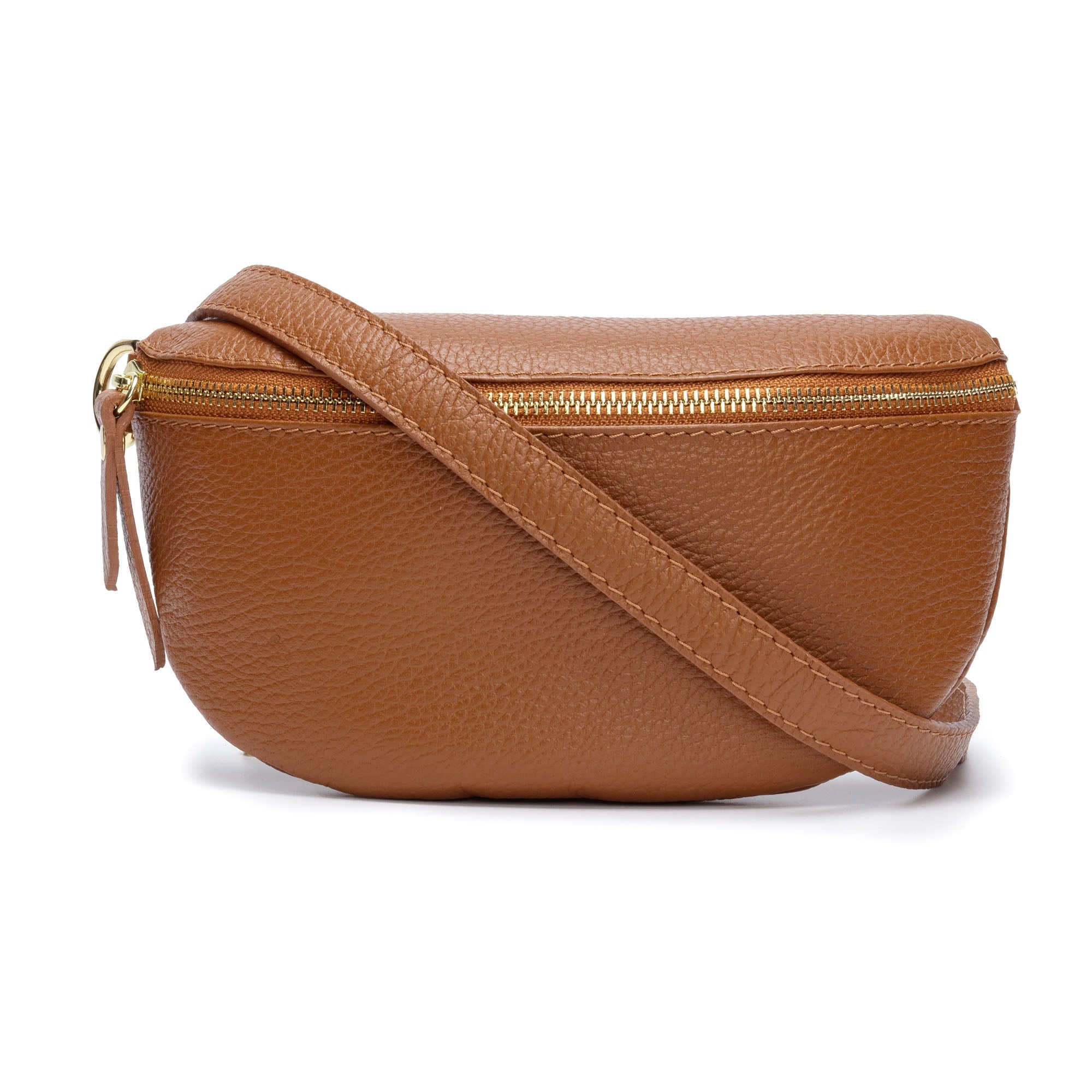 Sling Bag - Tan with Navy Copper Strap