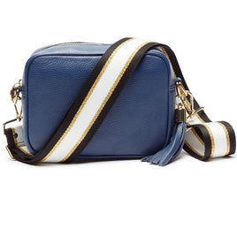 Crossbody strap - Black/ Gold/ White Stripes