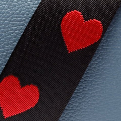 Crossbody strap - Red Hearts