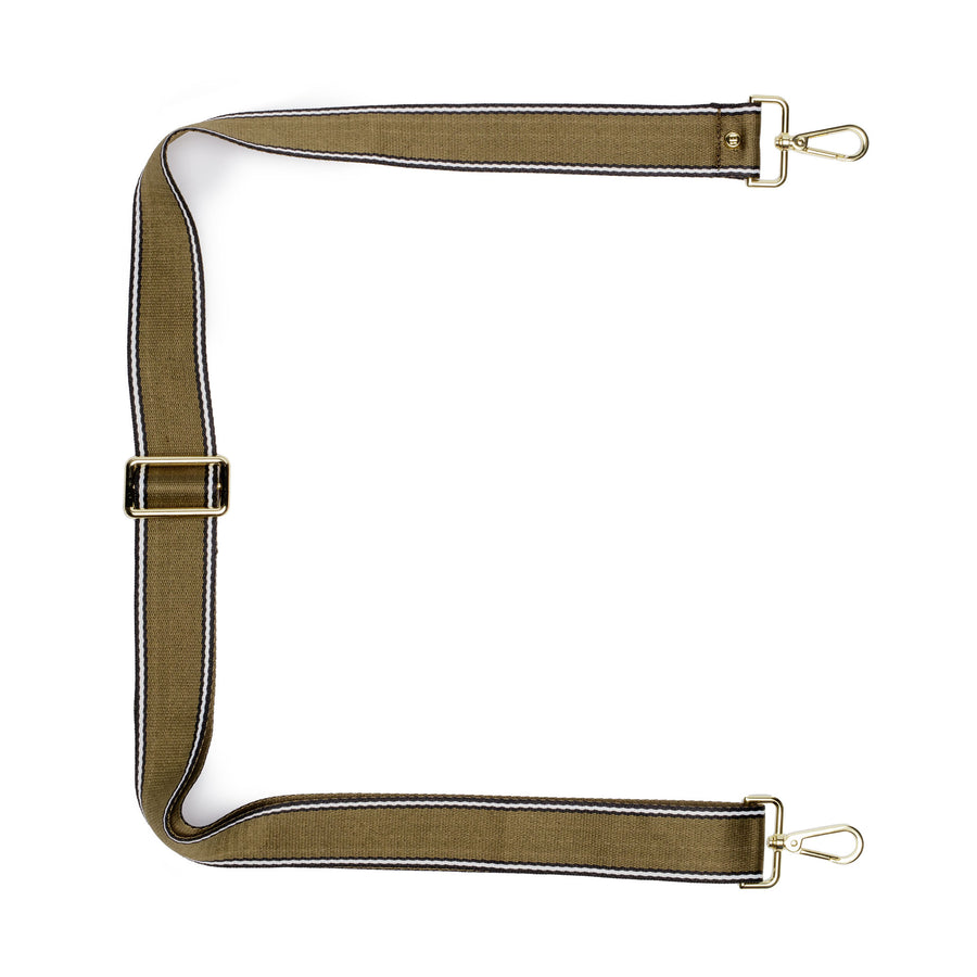 CROSSBODY GURT - OLIVEN STREIFEN