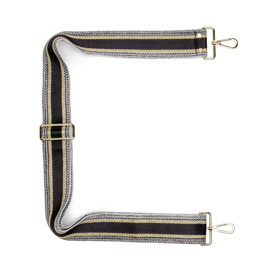 CROSSBODY GURT - METALLIC SCHWARZ/GOLD