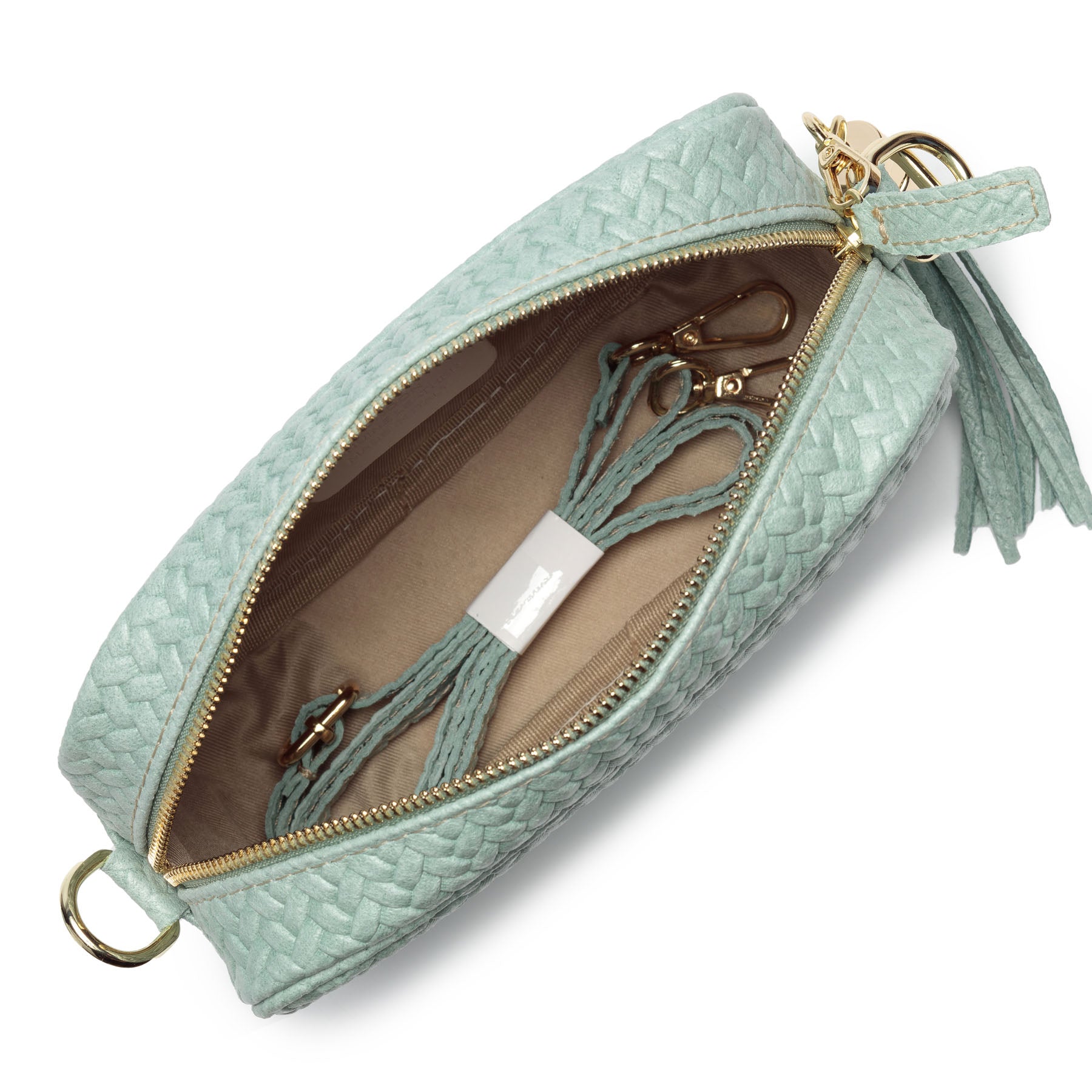 GEWEBTE CROSSBODY AQUA (RUBIN-HUNDEZAHNRIEMEN)