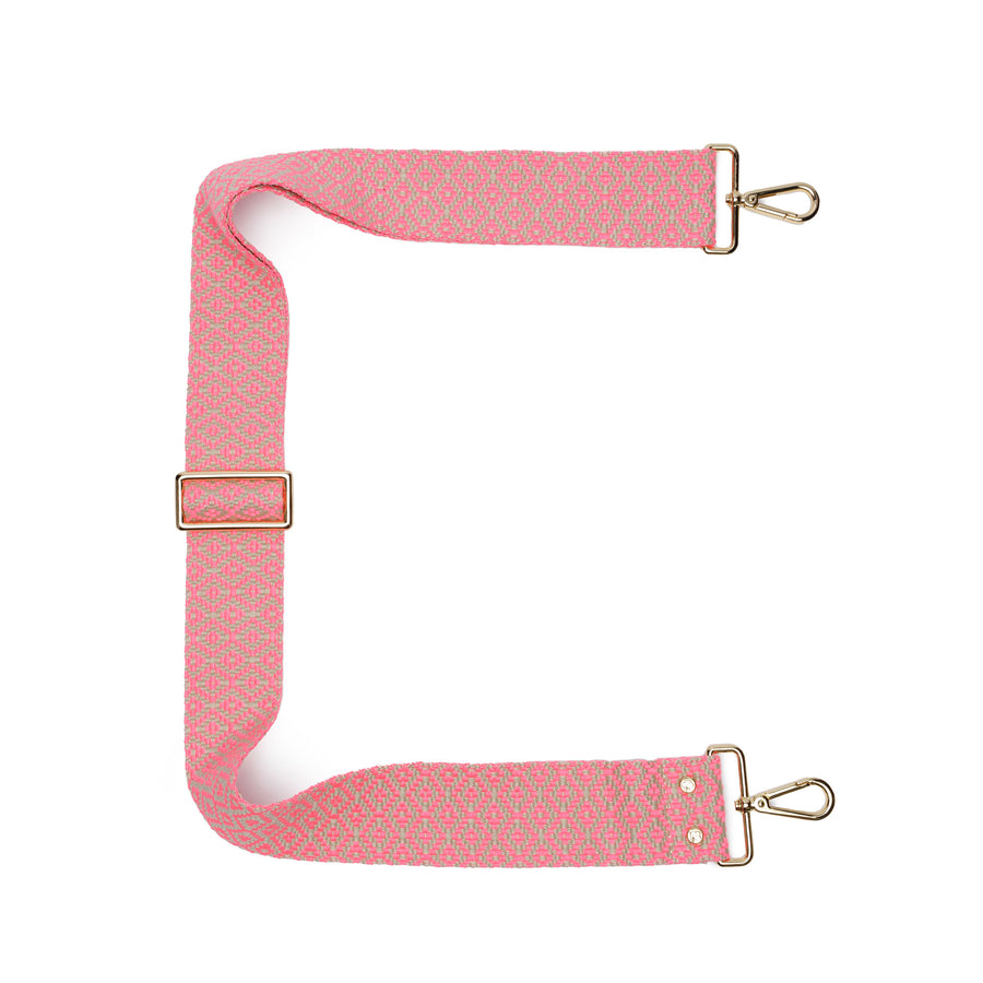 CROSSBODY GURT - ROSA GESTRICKTER DIAMANT