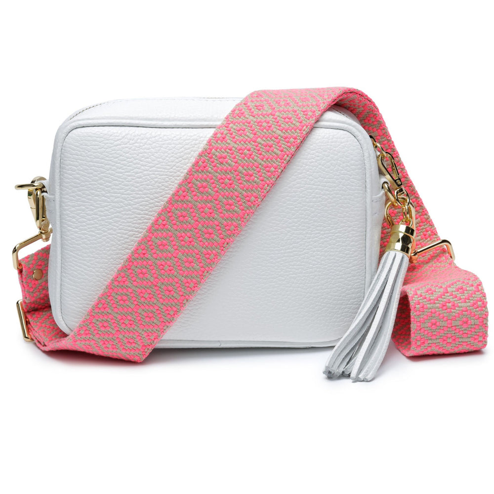 CROSSBODY WEISS (PINK STRICKDIAMANT RIEMEN)