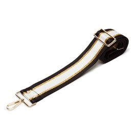 Crossbody strap - Black/ Gold/ White Stripes