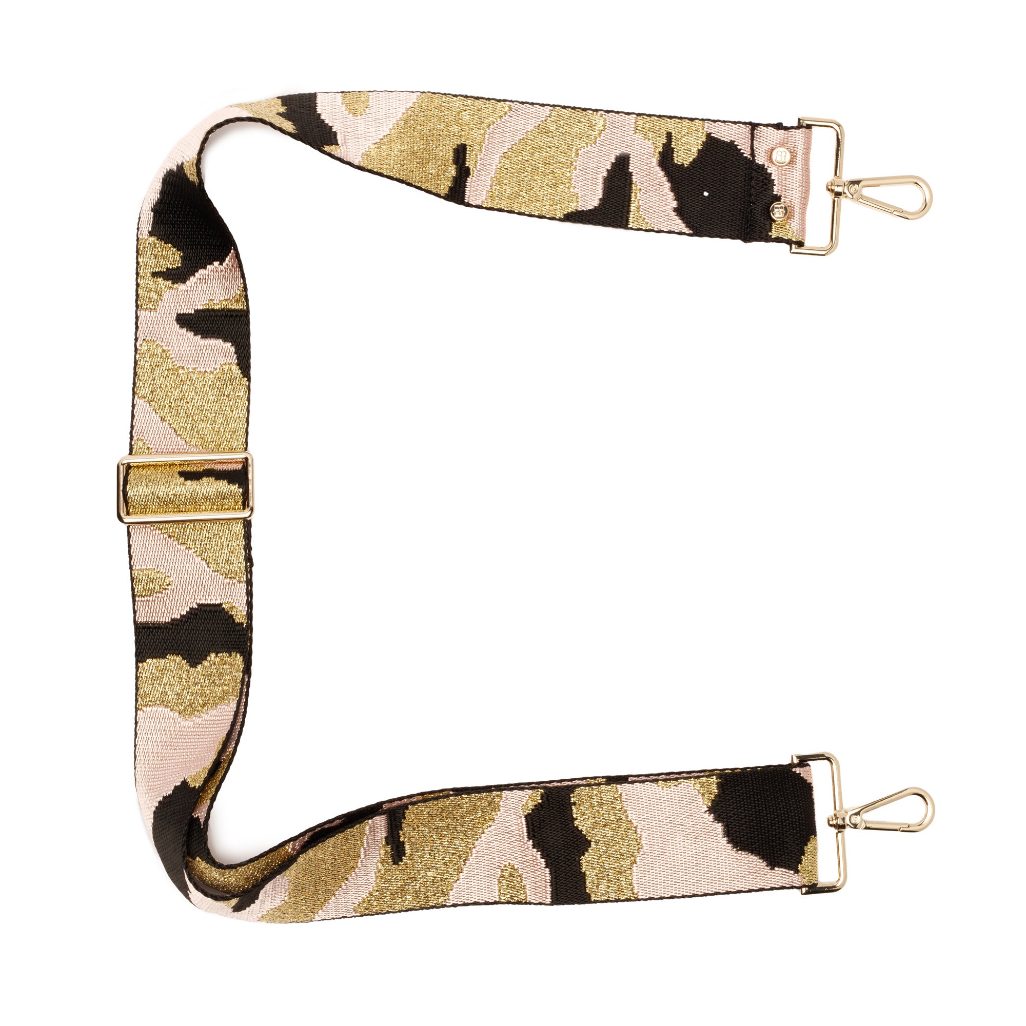 BAG STRAP: CAMO PINK BLACK SHEEN (GOLD AND SILVER HARDWARE) – Popular by J  & M