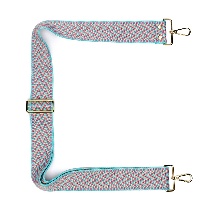 Chevron Crossbody Gurt - ﻿AQUA GRECIAN