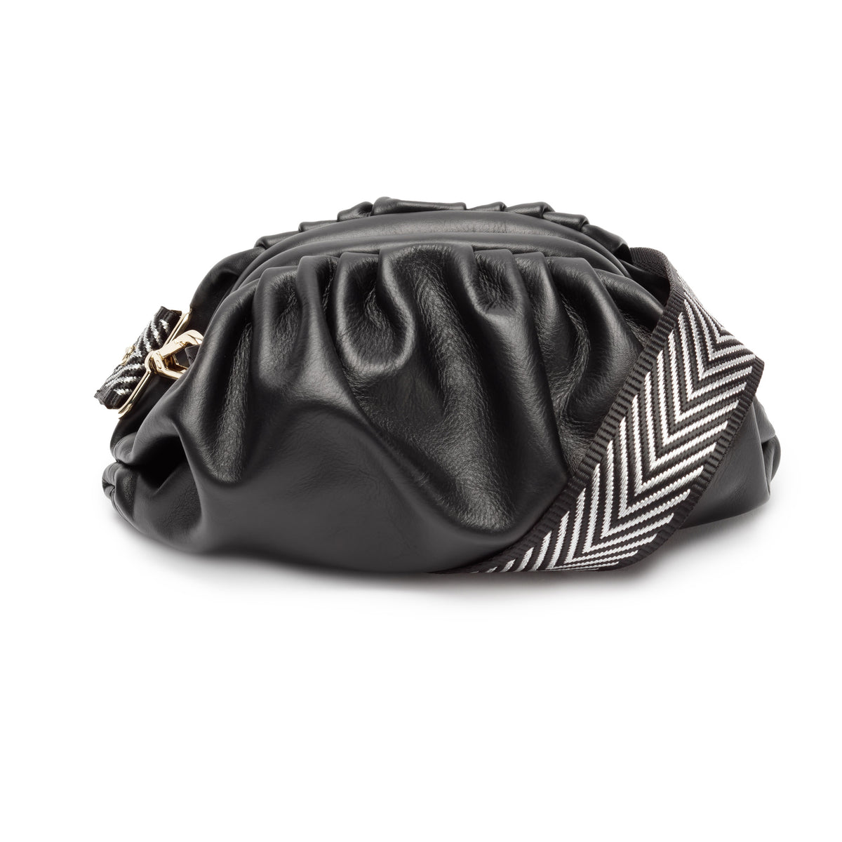 Cloud Bag Black (Silver Chevron strap)