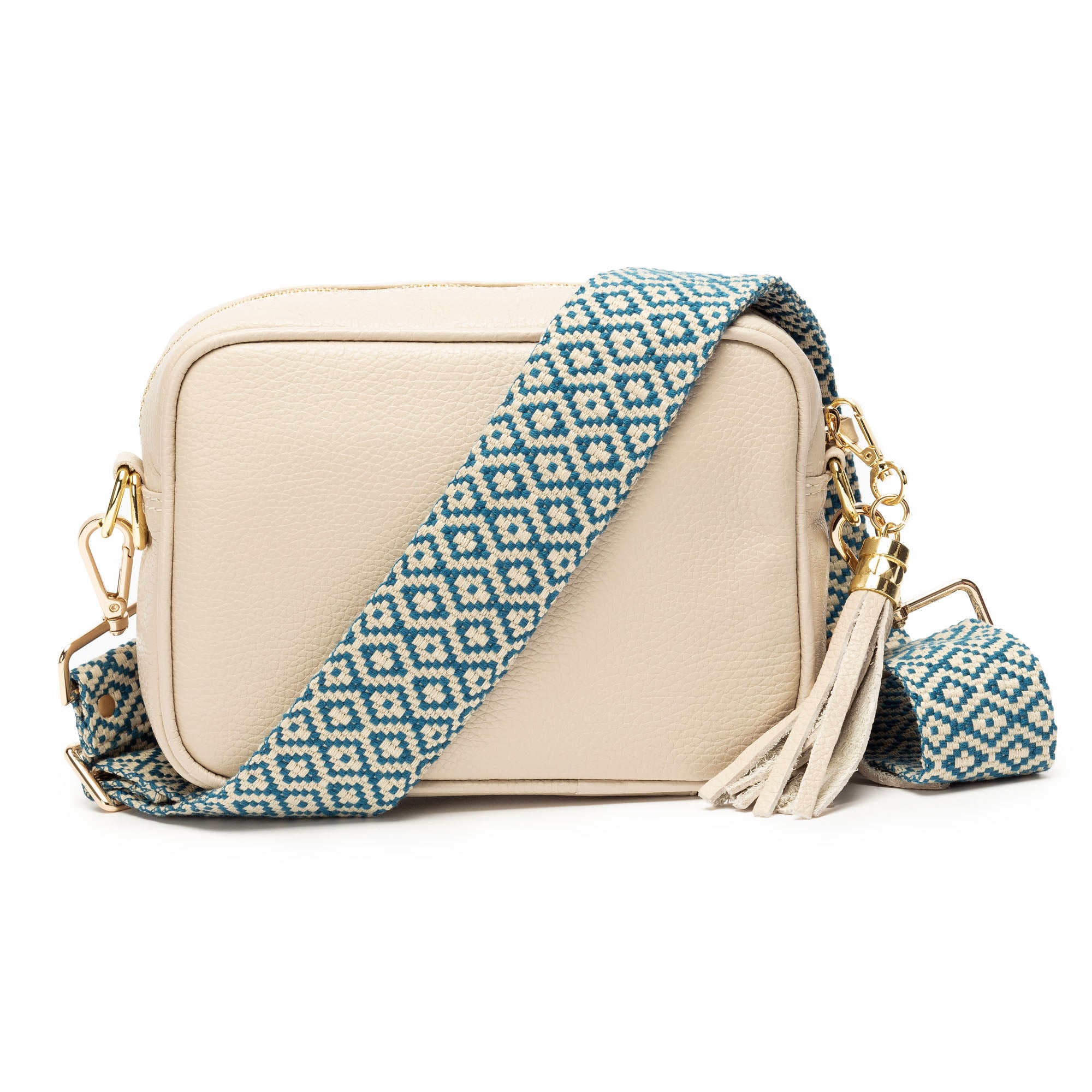 Crossbody strap - Blue Knitted Diamond