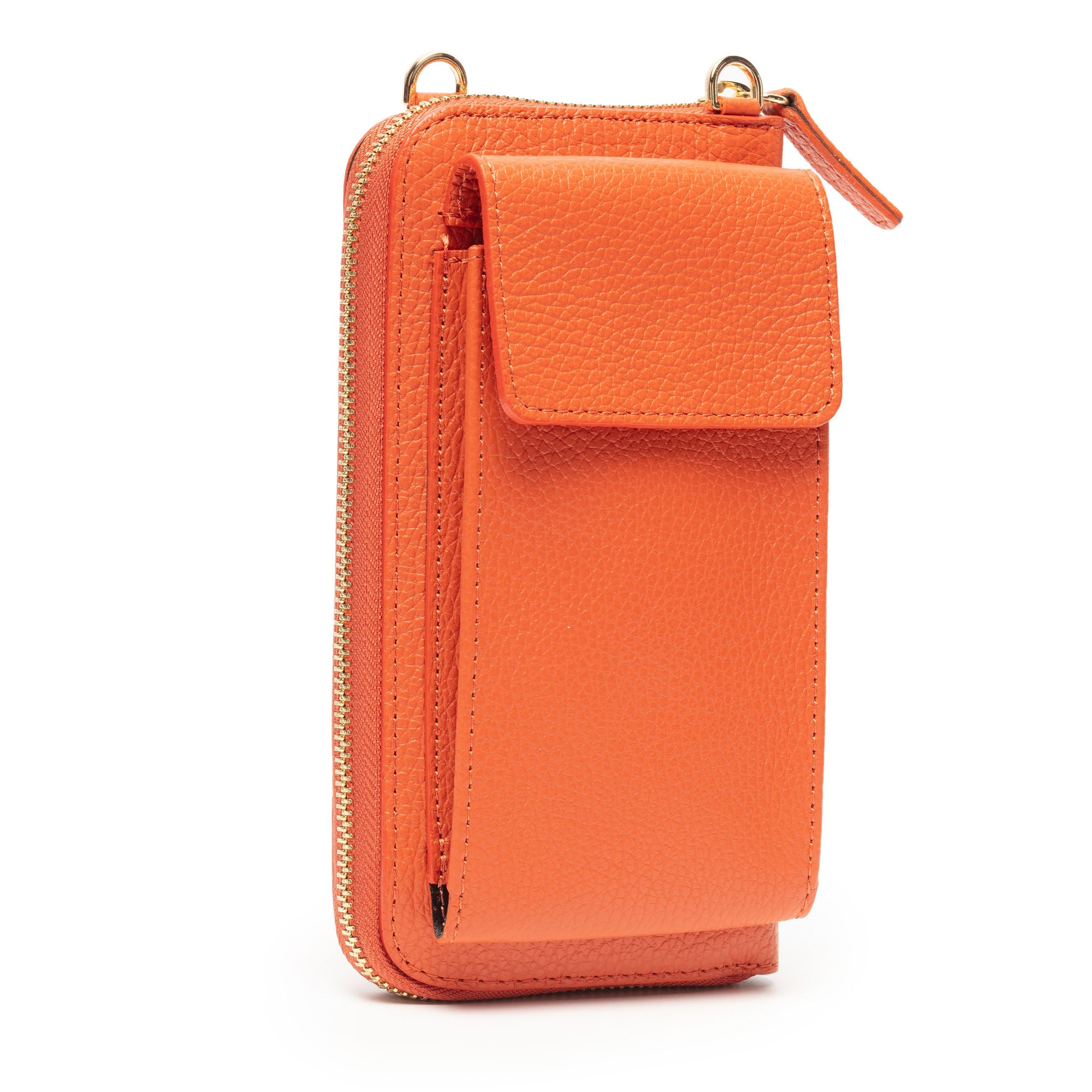 Phonebag Orange (Blue Aztec strap)