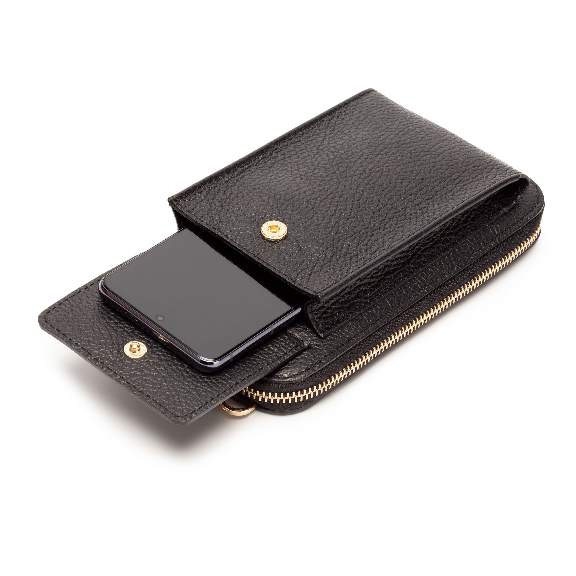 Phonebag Black (Leopard strap)