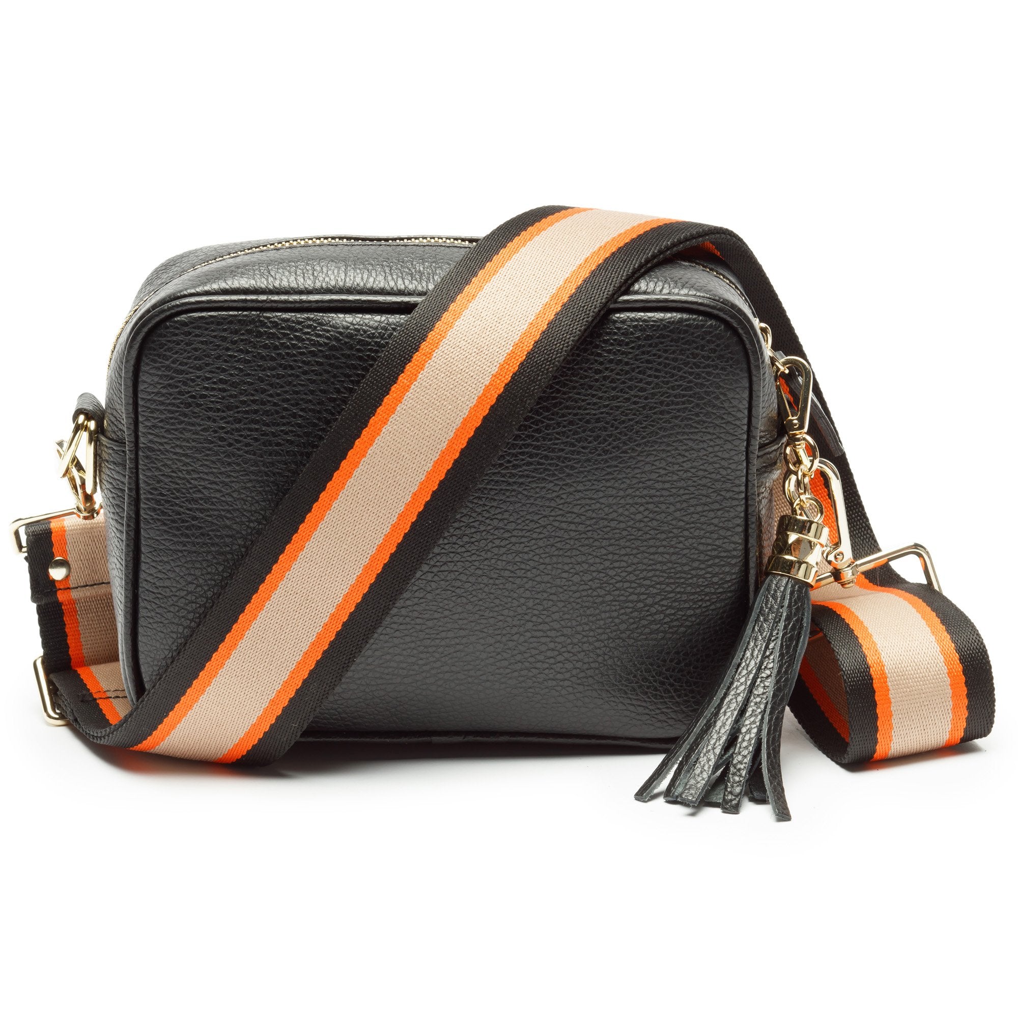 Crossbody strap - Orange Black Stripe - Elie Beaumont London