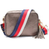 CROSSBODY METALLISCHE BRONZE (DREIFARBIGER RIEMEN)