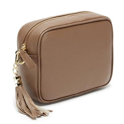 Crossbody Taupe (Champagne Stripes strap)