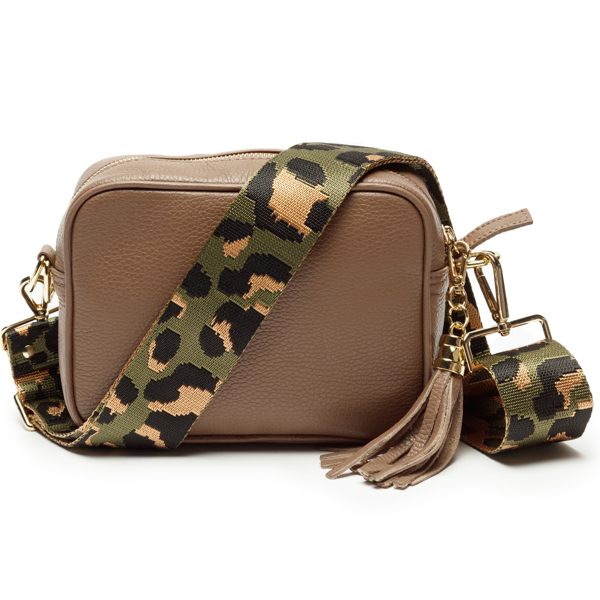 Crossbody Taupe (Olive Leopard Strap)