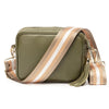 CROSSBODY OLIVENGRÜN (CHAMPAGNER STREIFEN-RIEMEN)