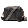 GEWEBTE CROSSBODY SCHWARZ (SILBER CHEVRON RIEMEN)