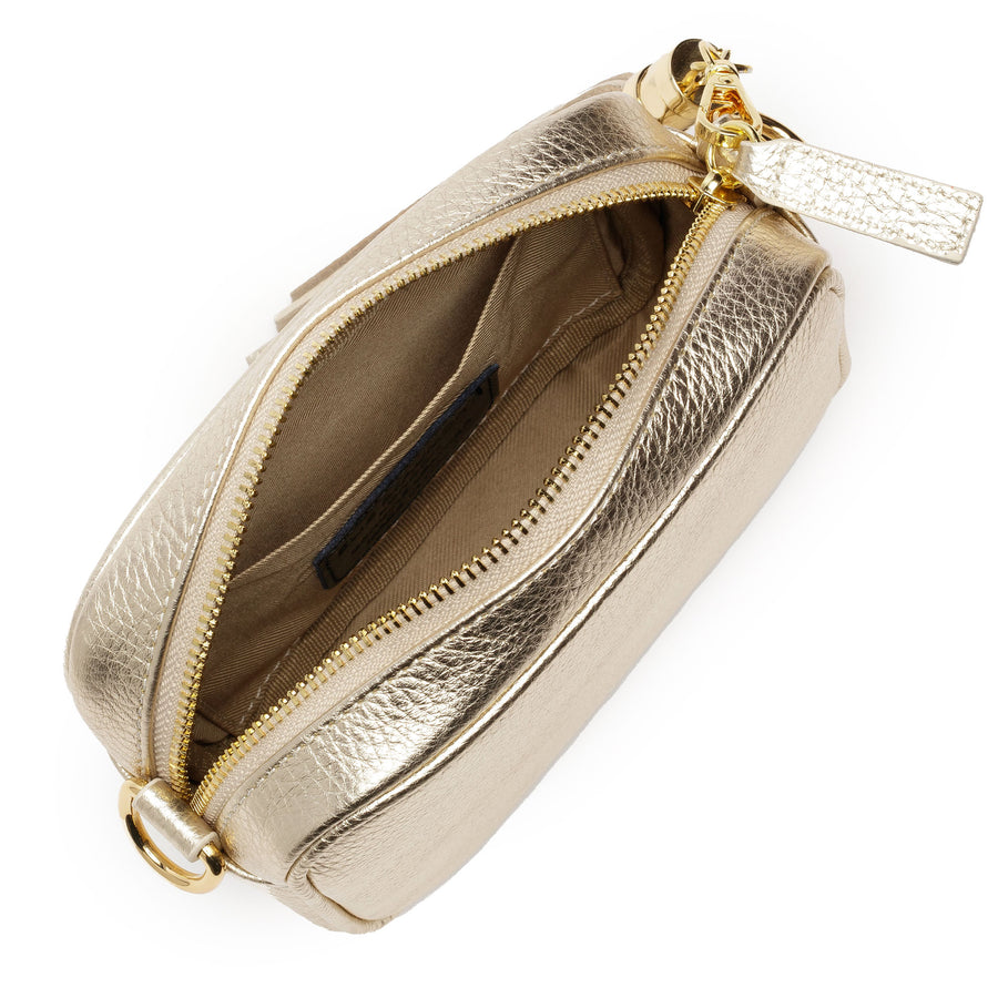 Mini Crossbody Gold (Black/White/Gold Strap)