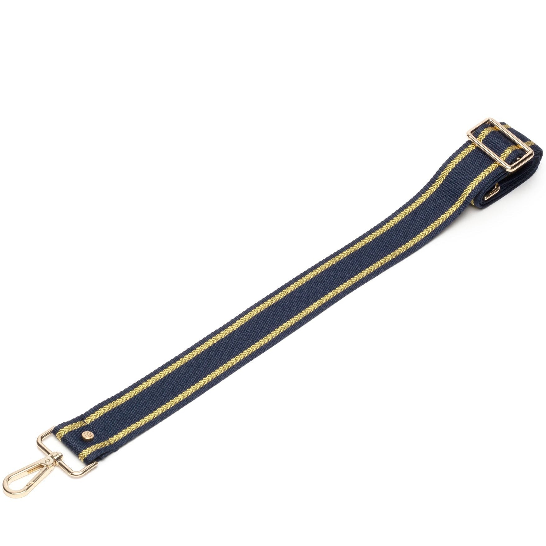 Crossbody strap - Navy Gold Trim