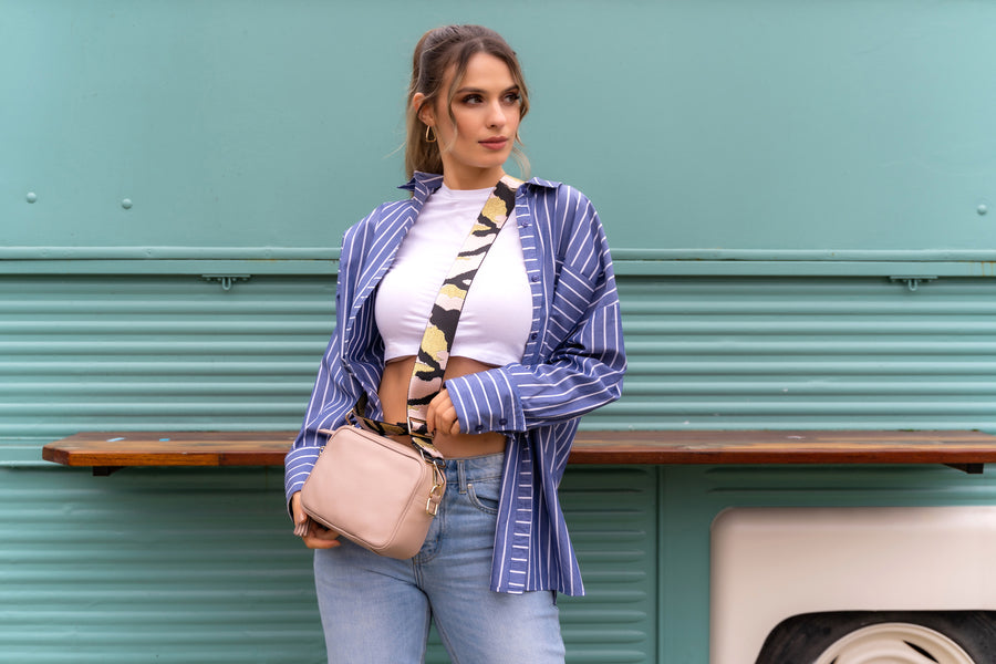 CROSSBODY NACKTE (ROSA CAMOUFLAGE-RIEMEN)