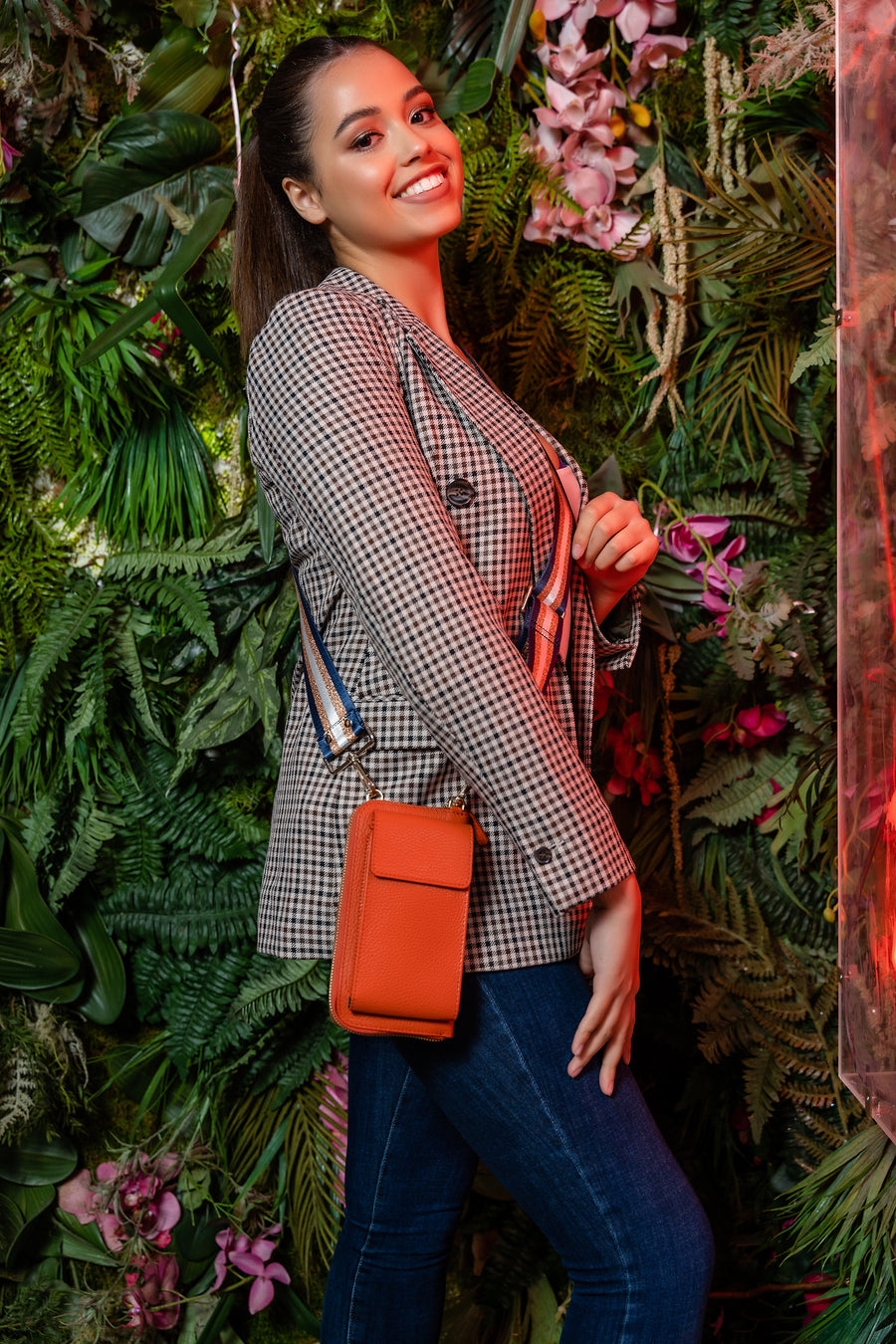 Phonebag Orange (Navy Copper strap)